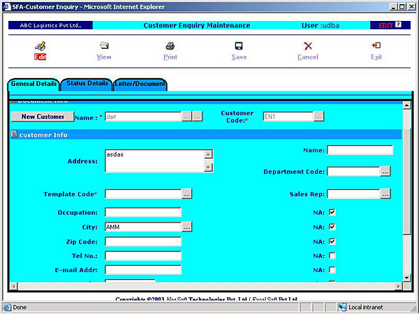 Sales - Customer Enquiry